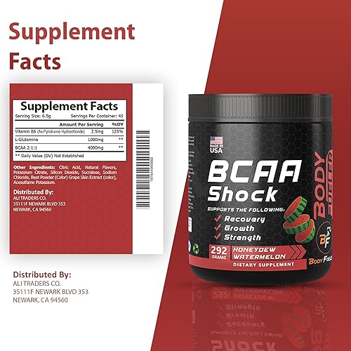 Miniatura 2 de BODY FUELER Polvo energético de aminoácidos con BCAA, la mejor bebida de recuperación intra y después del entrenamiento, polvo de recuperación