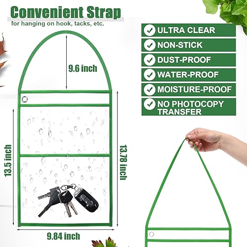 Vista 31 de Epakh Paquete de 30 soportes para boletos de tienda de 9 x 12 pulgadas, fundas de plástico para boletos de trabajo, fundas de pedido de reparación