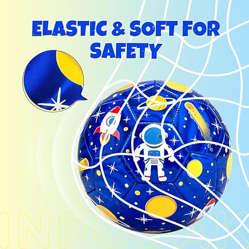 Miniatura 5 de INPODAK Size 2 Size 3 Soccer Ball for Toddler, Stocking Stuffer Christmas Toy, Cartoon Balls for Kids with Pump, Mesh Bag and Gift Box, Great Gift