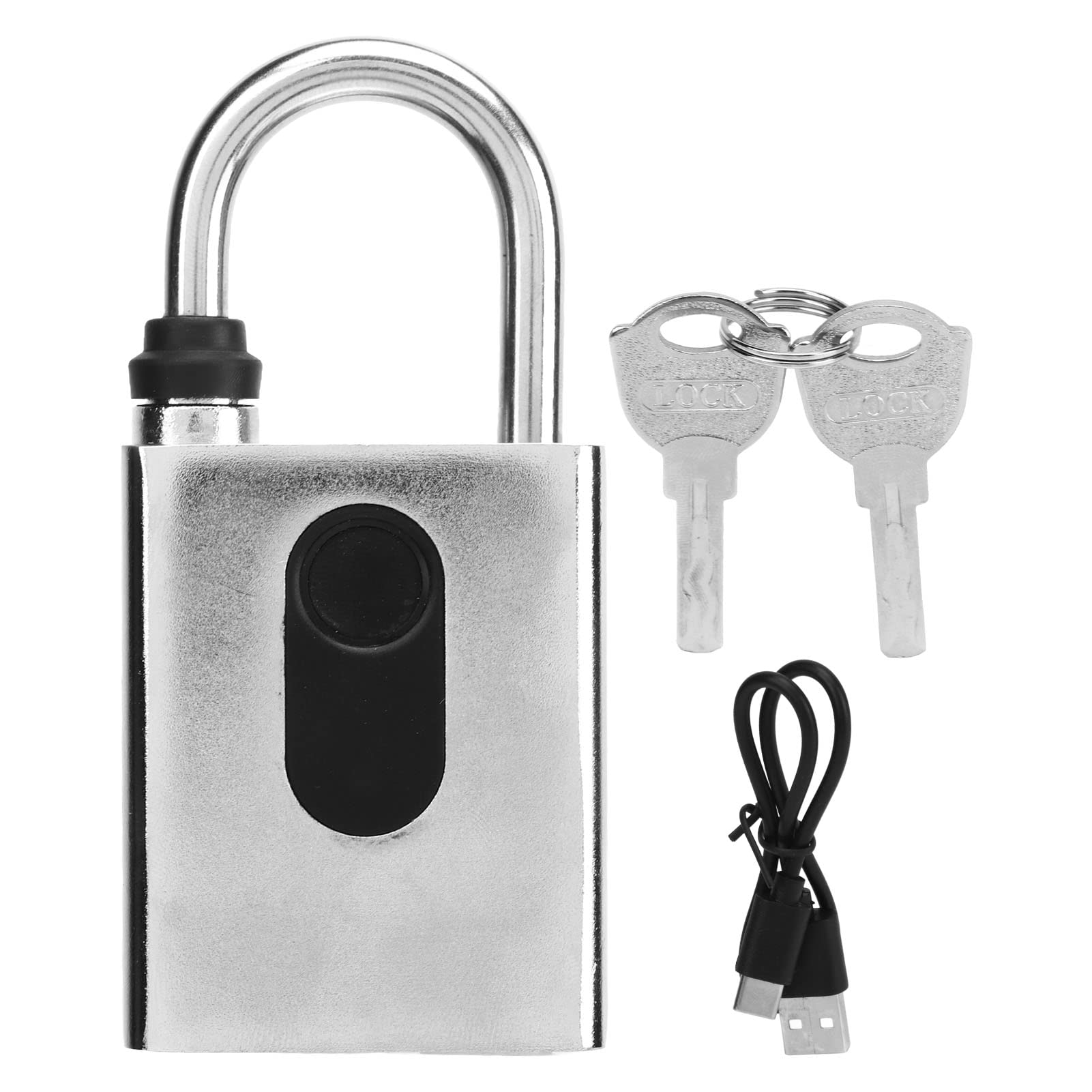 Candado de Huella Digital, Cerradura Fuerte de Aleación de Zinc con Bluetooth para Desbloqueo de Llave de Garaje de Puerta de Hierro