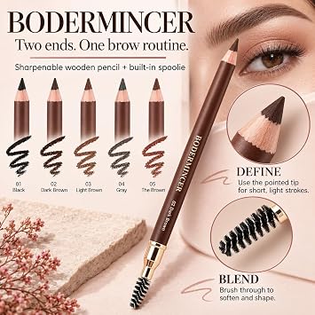 1pcs Eyebrow Pencil Longlasting Waterproof Durable Liner Eyebrow 5 Colors to Choose (1# Black)