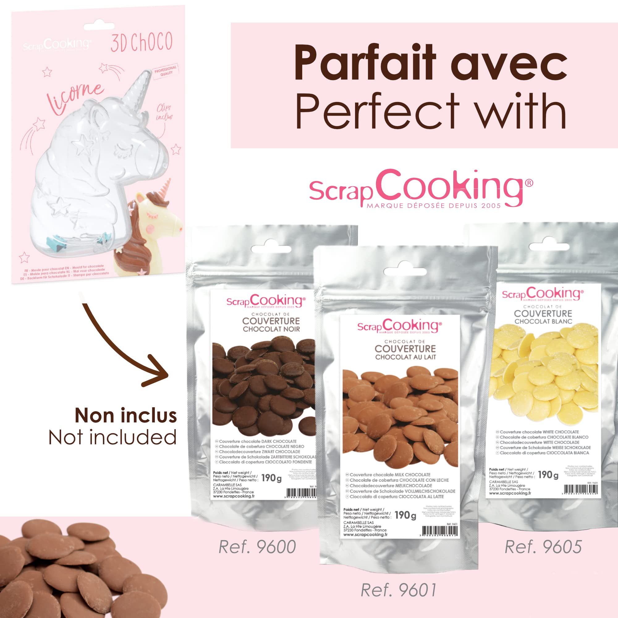 Foremka Choco Jednorożec - Sztywna forma czekoladowa 3D - 6755