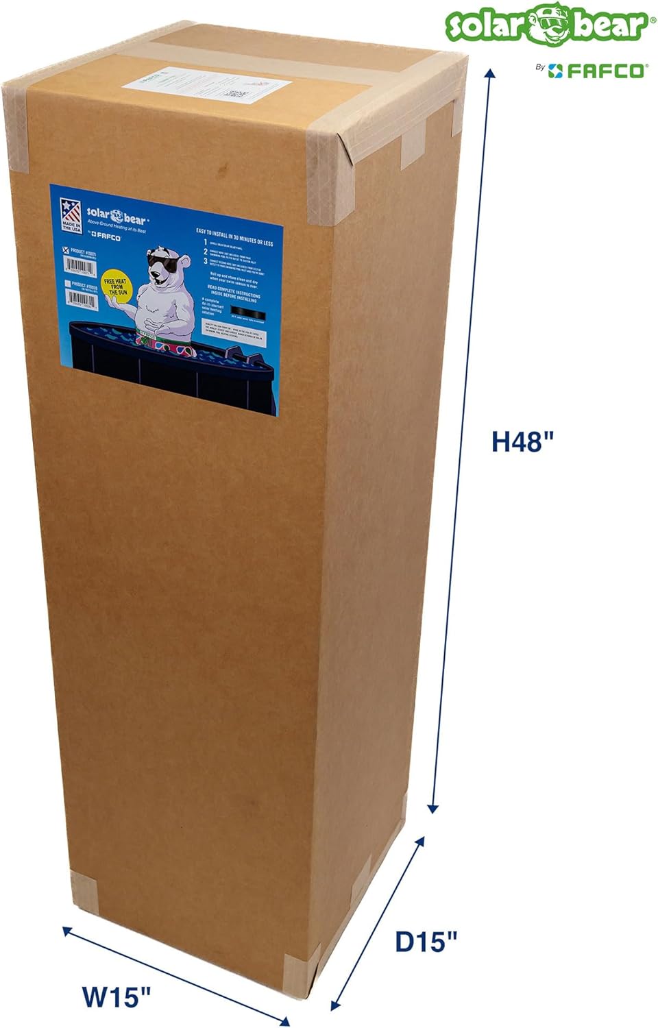 FAFCO - Solar Bear Universal DIY Solar Pool Heater with Starter Kit - High Efficiency Above Ground Swimming Pool Solar Heaters (3 ft x 9 in x 20 ft)