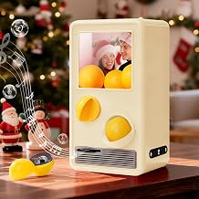 Personalised Music & Photo Gachapon Machine with Custom Retro Mini Records - Insert to Play Songs, Up to 7 Gachapon Balls, Customised Vending Music Box - Unique Christmas Valentine's Day Gifts