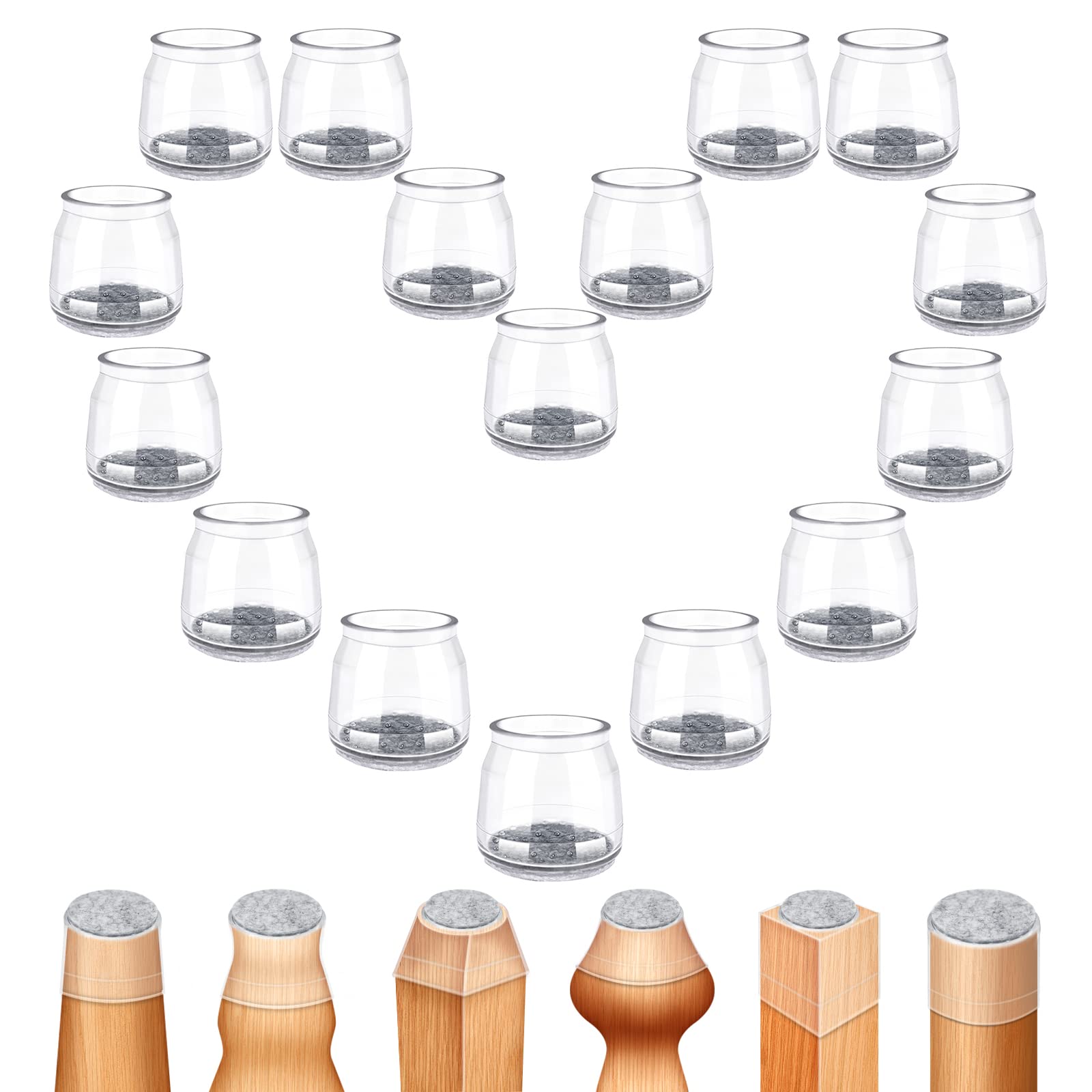 Lot De 8 Patins Mobiles Pour Chaise - Tapis De Sol Pour Chaises En Bois Dur - Tapis De Sol Pour