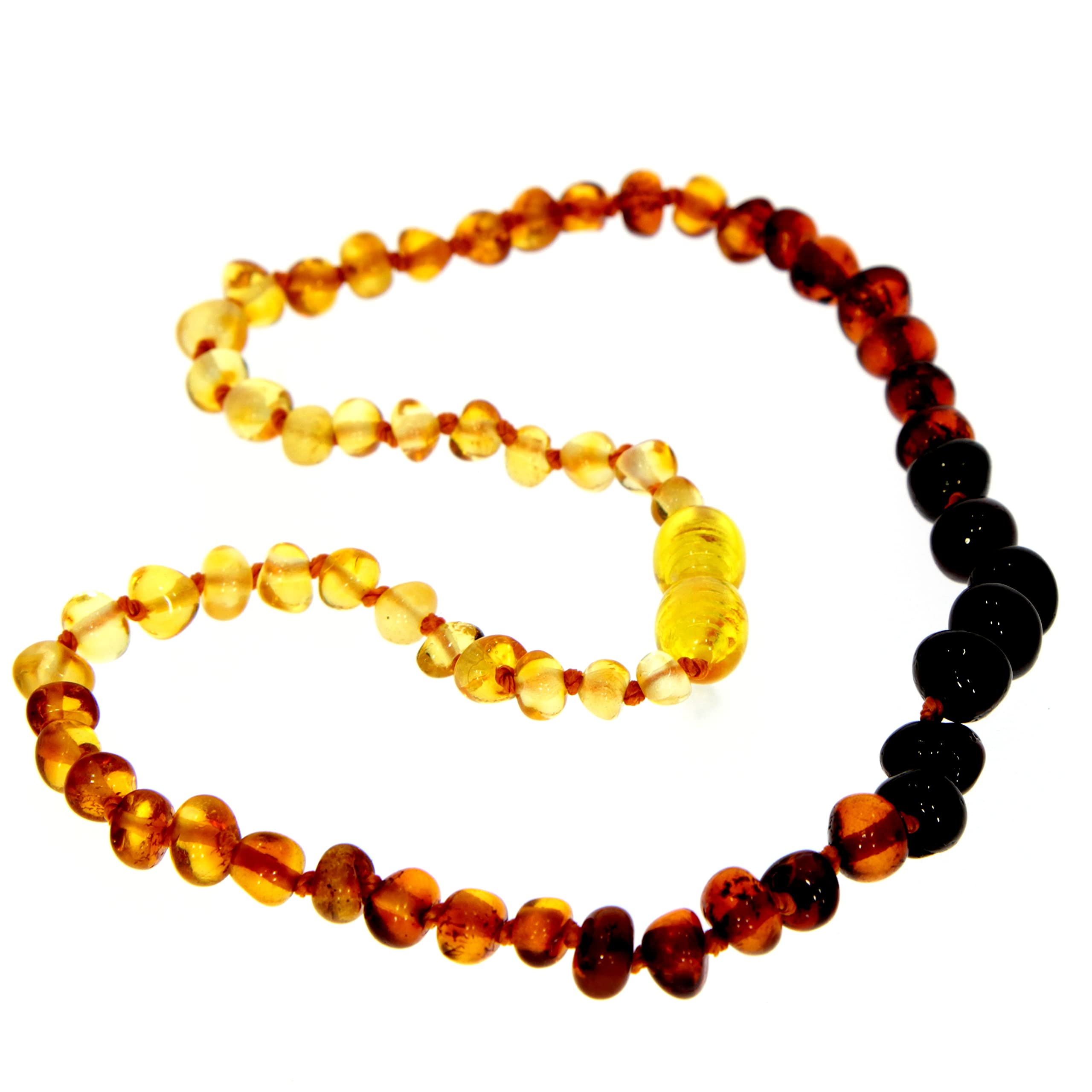 SilverAmber Ombre baltische Bernstein Perlen Halskette 33 cm