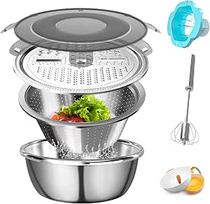 Stainless Steel Colander - 3 Quart, 8.8" Diameter, Dishwasher Safe, For Pasta Vegetables Fruit - View #6