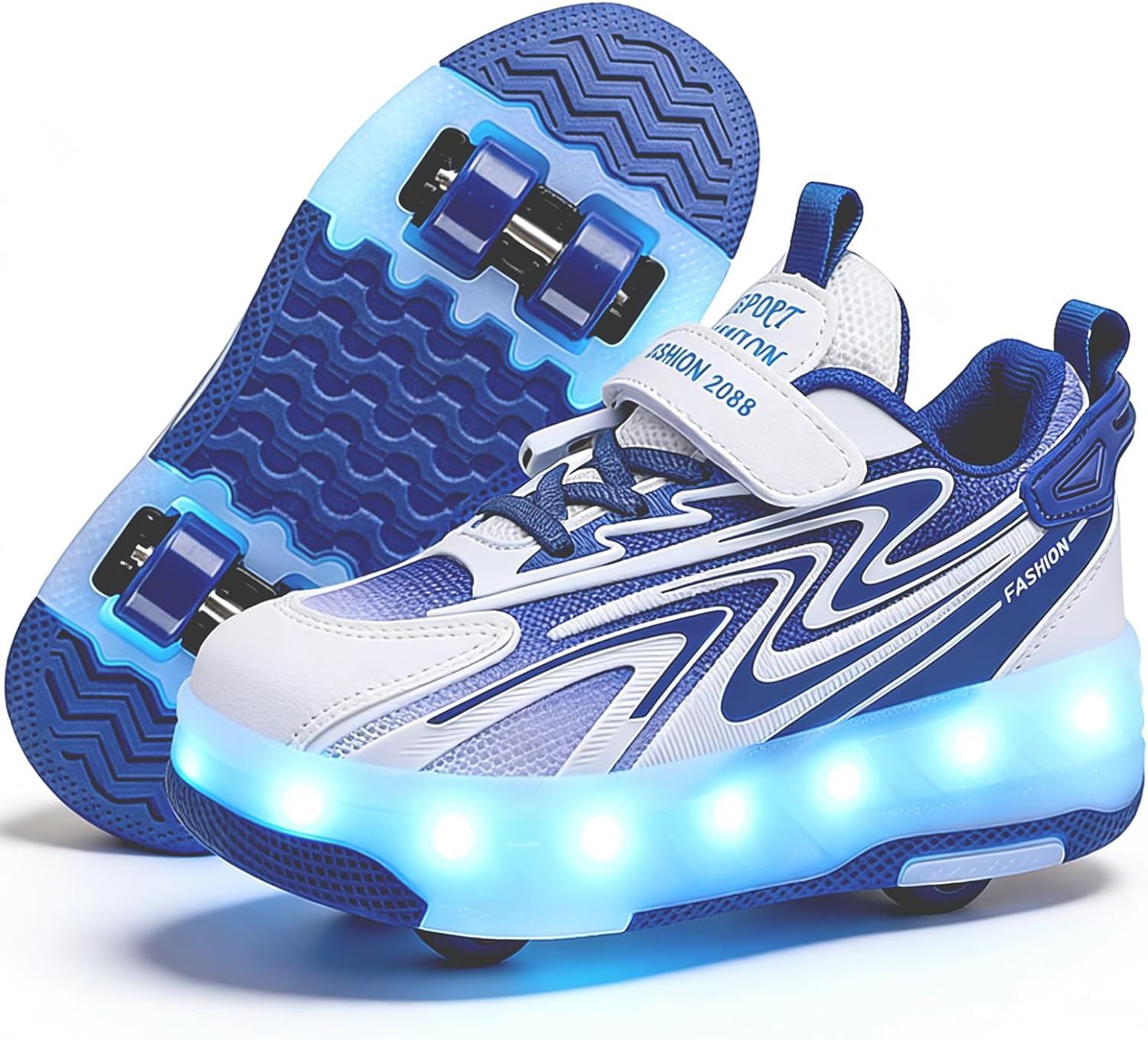 Ylllu Kids LED Roller Skate Shoes with 4 Wheels Light up Roller Shoes Gift for Girls Boys Children