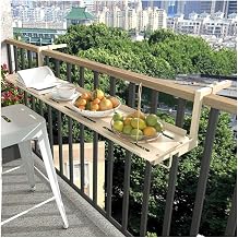 Foldable Veranda Hanging Table, Balcony Handrail Table, Hanging Table for Balcony Handrail, Bar Table for Balcony Handrail, Outdoor Hanging Rail Table for Deck, Serving Food, Flower Stand, Study Use
