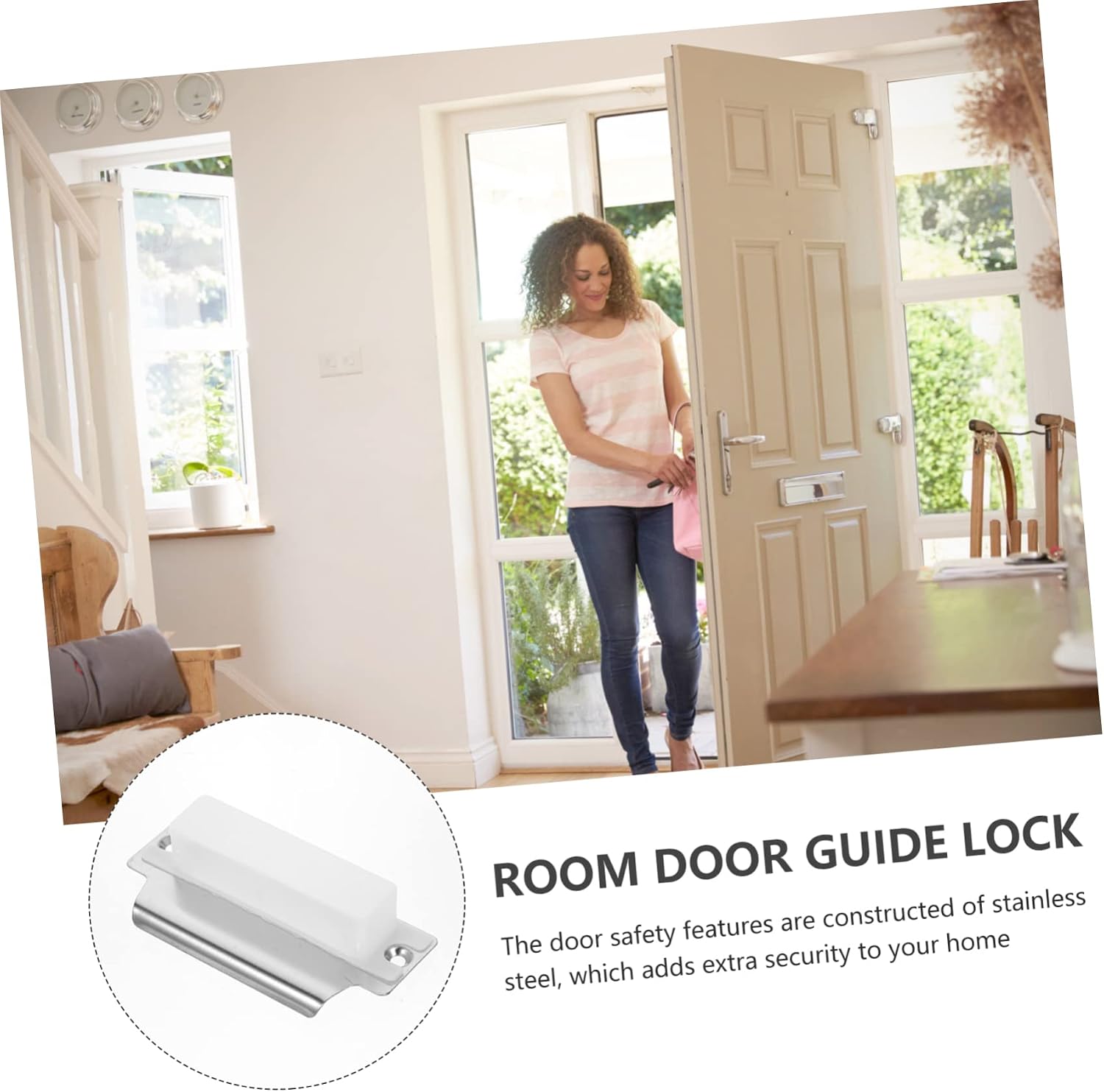 Tofficu 3sets Door Security Strike Plate Door Reinforcement Plate Easy Install for Latch