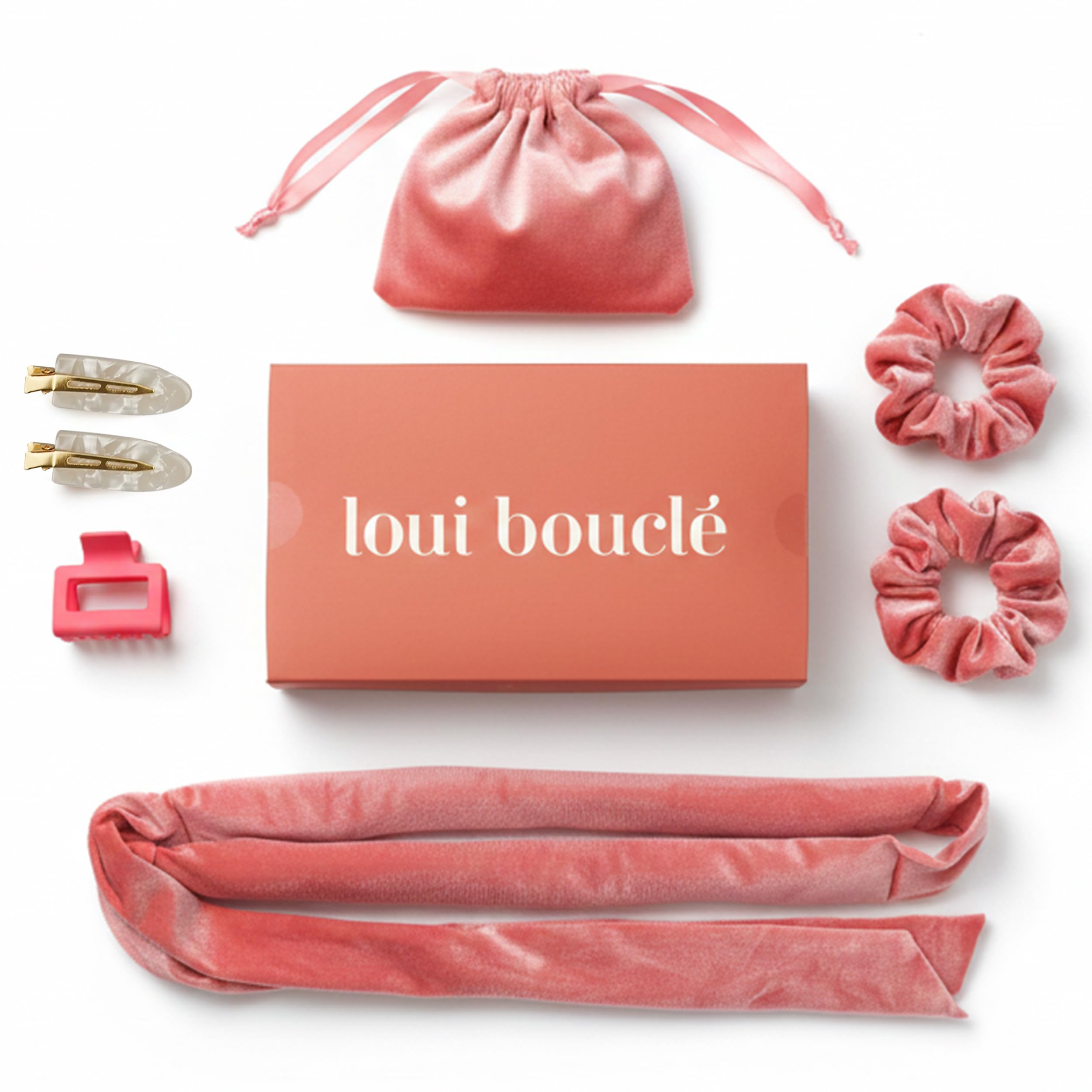 Heatless Curls – Bigodini durante la notte senza calore – in velluto con clip, imbottitura morbida, per ricci grandi e voluminosi – ideale per capelli lunghi – Set in Rose Rush e altri