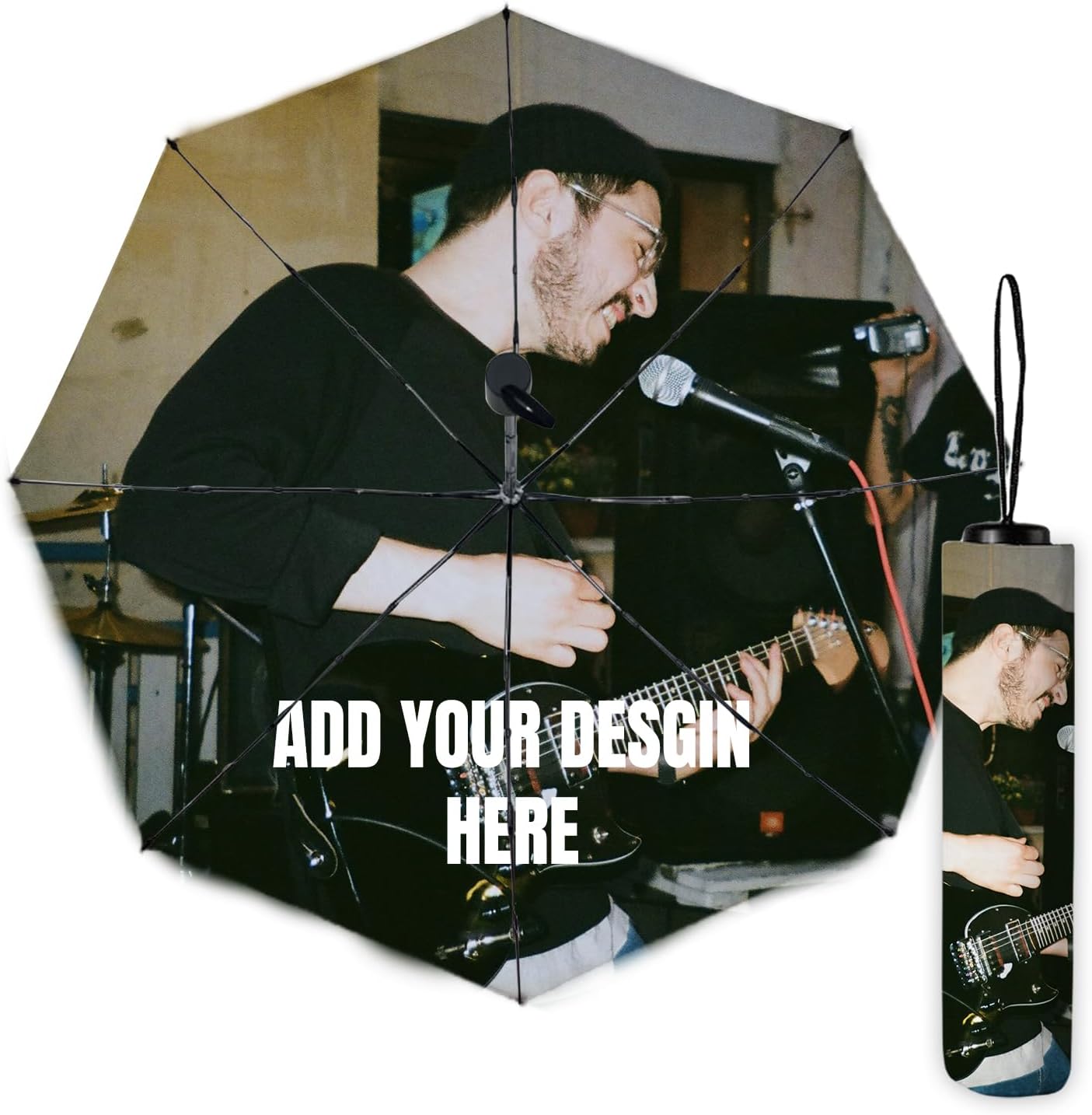 Custom Umbrella Design Your Own Umbrella - One-Click Automatic Open and Close - Lightweight Portable Umbrellas for Travel - Funny Gifts Idea for Men Women Friend