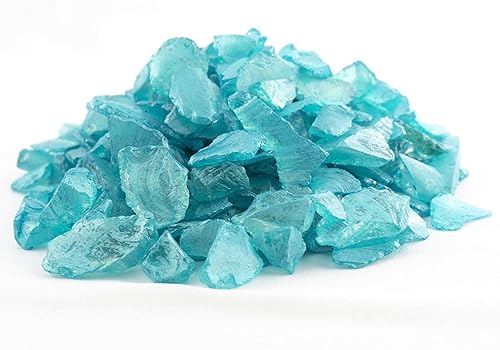 Fichas de cristal de mar  Chips de vidrio marino de colores  Lima y aguamarina  Piezas de vidrio marino perlado a granel de 11 onzas para