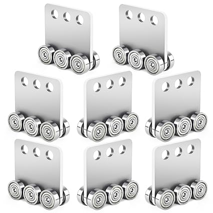 6 Wheels Trolley Assembly Rollers, 6 Bearings Strut Channel Trolley Hardware, Stable Strut Roller Trolley for 1-5/8