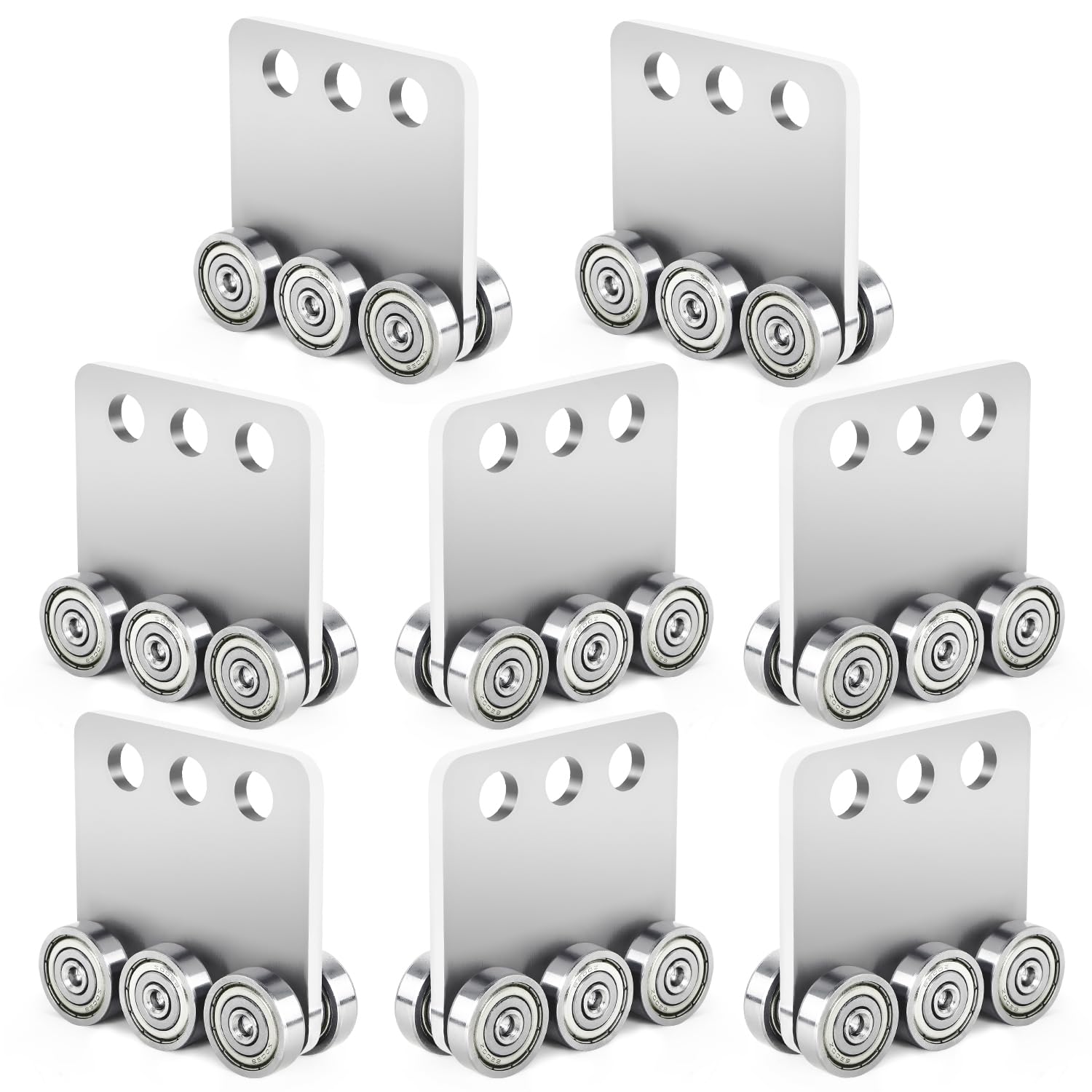 6 Wheels Trolley Assembly Rollers, 6 Bearings Strut Channel Trolley Hardware, Stable Strut Roller Trolley for 1-5/8