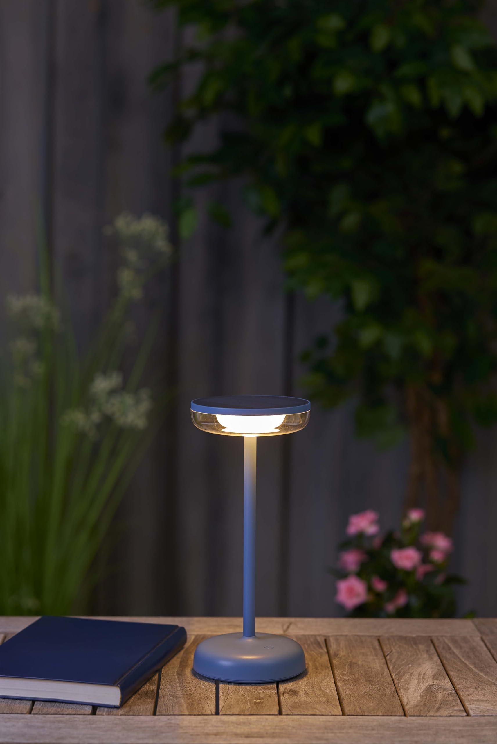 Northpoint Lampe de table solaire à LED - Avec batterie - Lampe à cocktail - USB-C - Intensité variable en continu - Résistant aux intempéries - Pour l'extérieur (bleu)