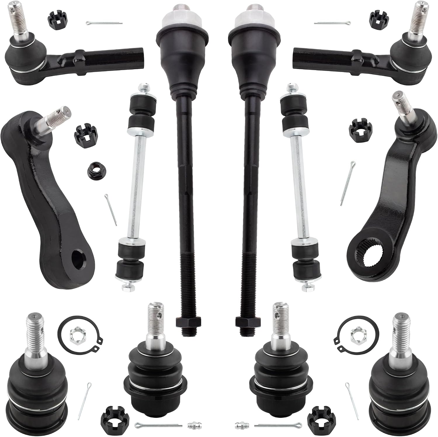 BOXI 12pc Front Suspension Kit Fits for Chevrolet Silverado 2500 HD 3500 for GMC Sierra 2500 HD 3500 Yukon XL 2500 2001-2010 / for Hummer H2 2003-2007 / K6535 K6696 K6693 K80631 ES3488 ES3609 K6536
