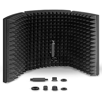 aokeo Microphone Insulation Sound Insulation Studio Microphone Sound Absorbing Foam Reflector for Any Condenser Microphone Studio Recording Equipment
