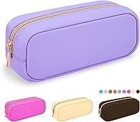 Vista 68 de Iqimott Bolsa Grande de Maquillaje de Nylon, Estuche de Viaje Preppy, Bolsa Grande de Cosméticos de Nylon, Organizador de Maquillaje, Bolsa de Rosa