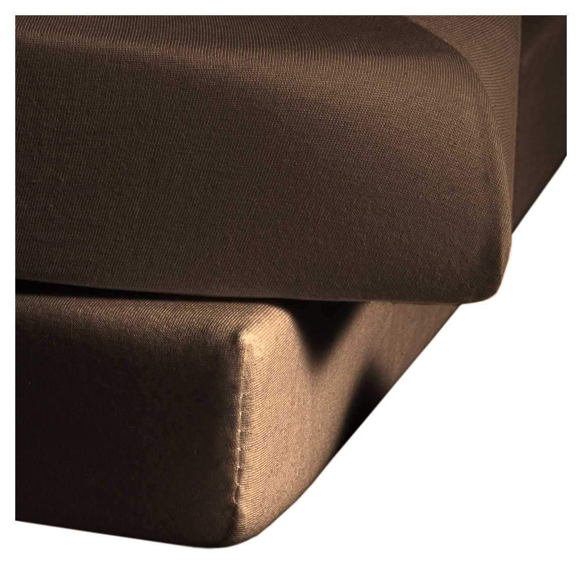 fleuresse Jenny C, klassisches Jersey-Spannlaken, 100% Baumwolle, mit praktischem Rundumgummi, Fb. Zartbitter, Größe 120 x 200 cm, auch passend für 110/130 x 200