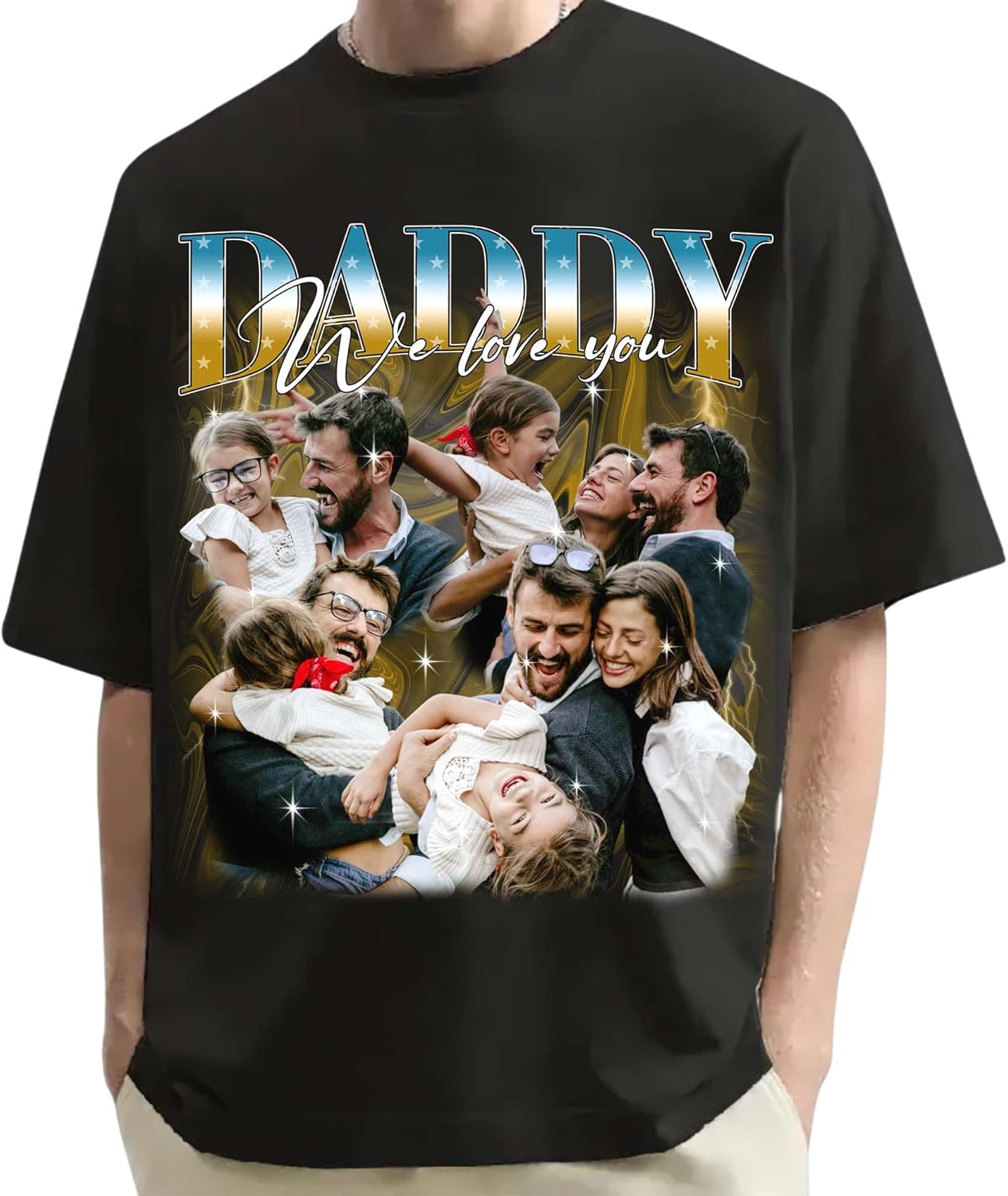 NAZENTI Custom Bootleg Dad Bootleg Rap Tee, Personalized T-Shirts with Picture for Father’s Day, Christmas, Birthday - Image 2