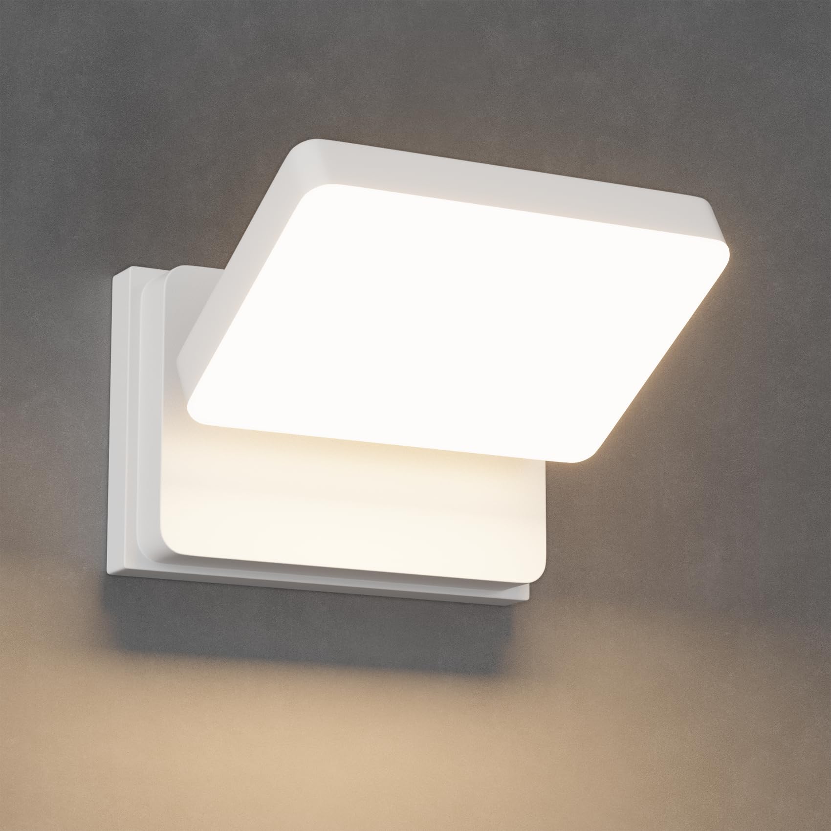 Klighten Applique da parete esterno LED 30W orientabile IP65 3000K per Ingresso Garage Bianco