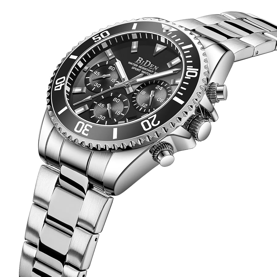 Orologio Uomo HANPOSH Militare - Cronografo In Acciaio Impermeabile 30ATM | Con Quadrante Luminoso E Data