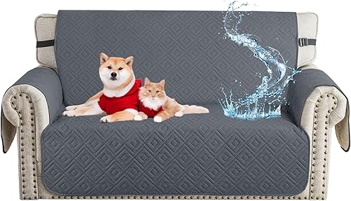 Miniatura 47 de XINEAGE Funda de sofá 100% impermeable para mascotas, funda de sofá antideslizante lavable, fundas de sofá para 3 cojines, protector de muebles con