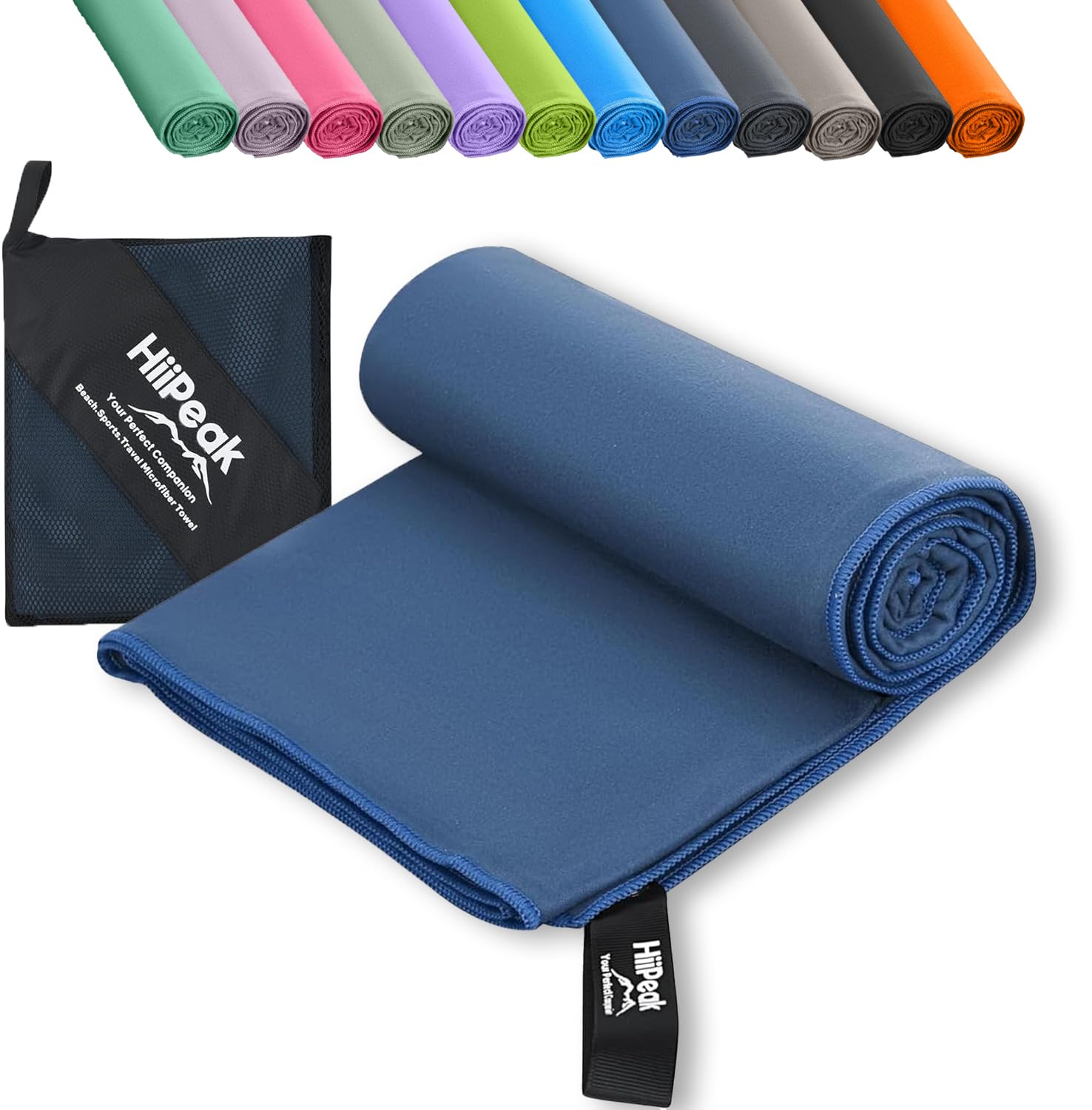 HiiPeak Mikrofaser Handtuch Kompakt und Leicht Microfaser Handtücher Fitness Schnelltrocknend microfaser Badetuch Saugfähiges Sporthandtuch Schwimm und Gym Handtuch