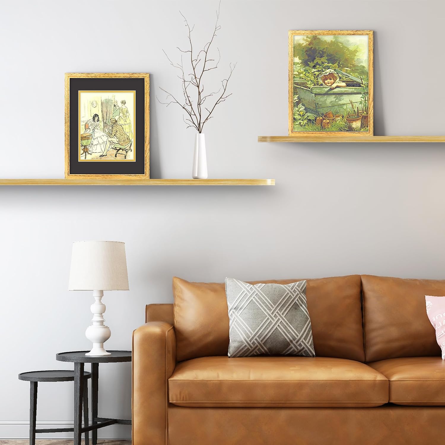 Golden State Art, 11x14 Distressed Gold Wood Frame with Black over Gold Double Mat - Displays 8x10 Photos - Real Glass, Sawtooth Hangers, Back Turn Buttons - Wall Mounting, Landscape, Portrait