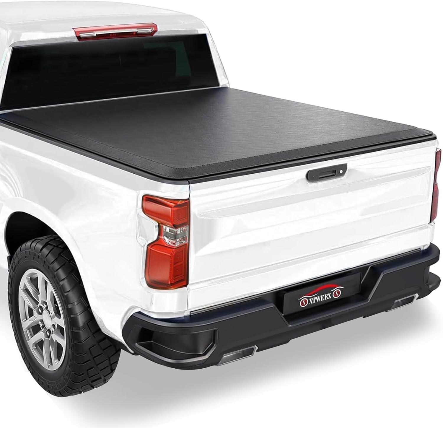 Hard Tri-fold Truck Bed Tonneau Cover Compatible with 5.2 FT for 2015-2026 Chevy Colorado/GMC Canyon Bed 5.2 FT Fiberglass and Waterproo w/o Multi-Flex Tailgate