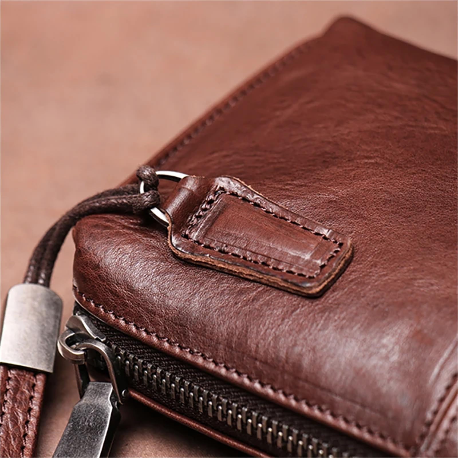Pochette da uomo in pelle Porta carte di credito vintage di grande capacità Porta carte di credito Telefono semplice