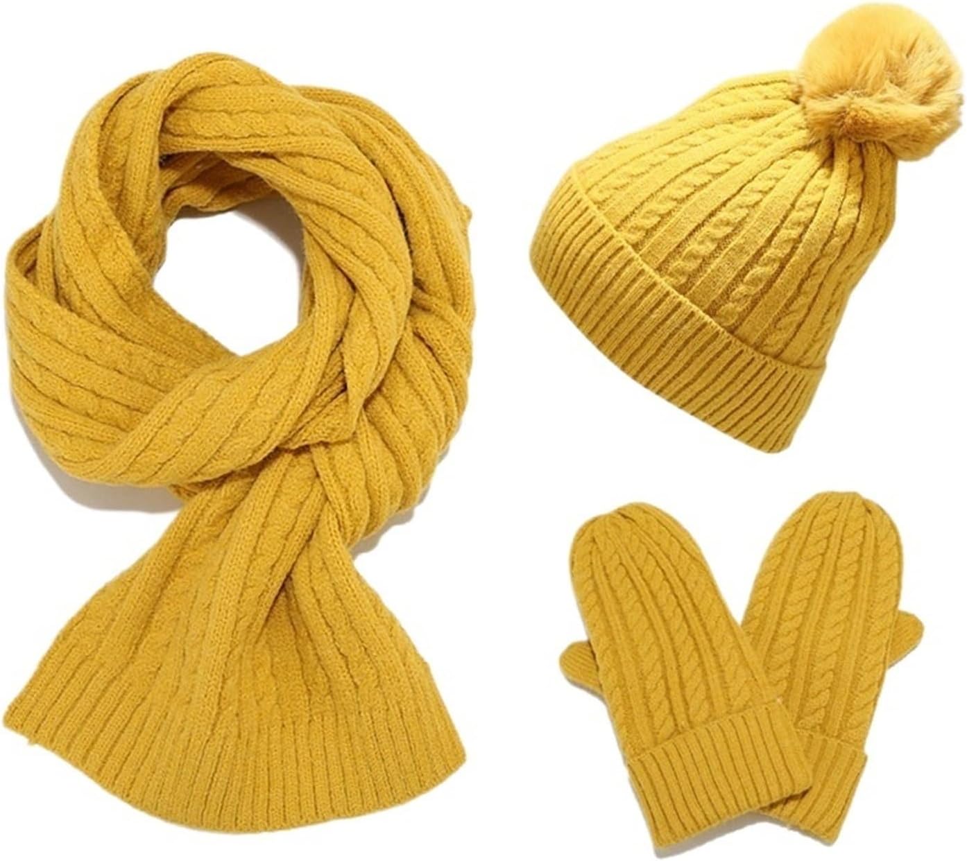 Men's women's autumn Twists knitting hat scarf gloves three piece outdoor warm and cold proof windproof set