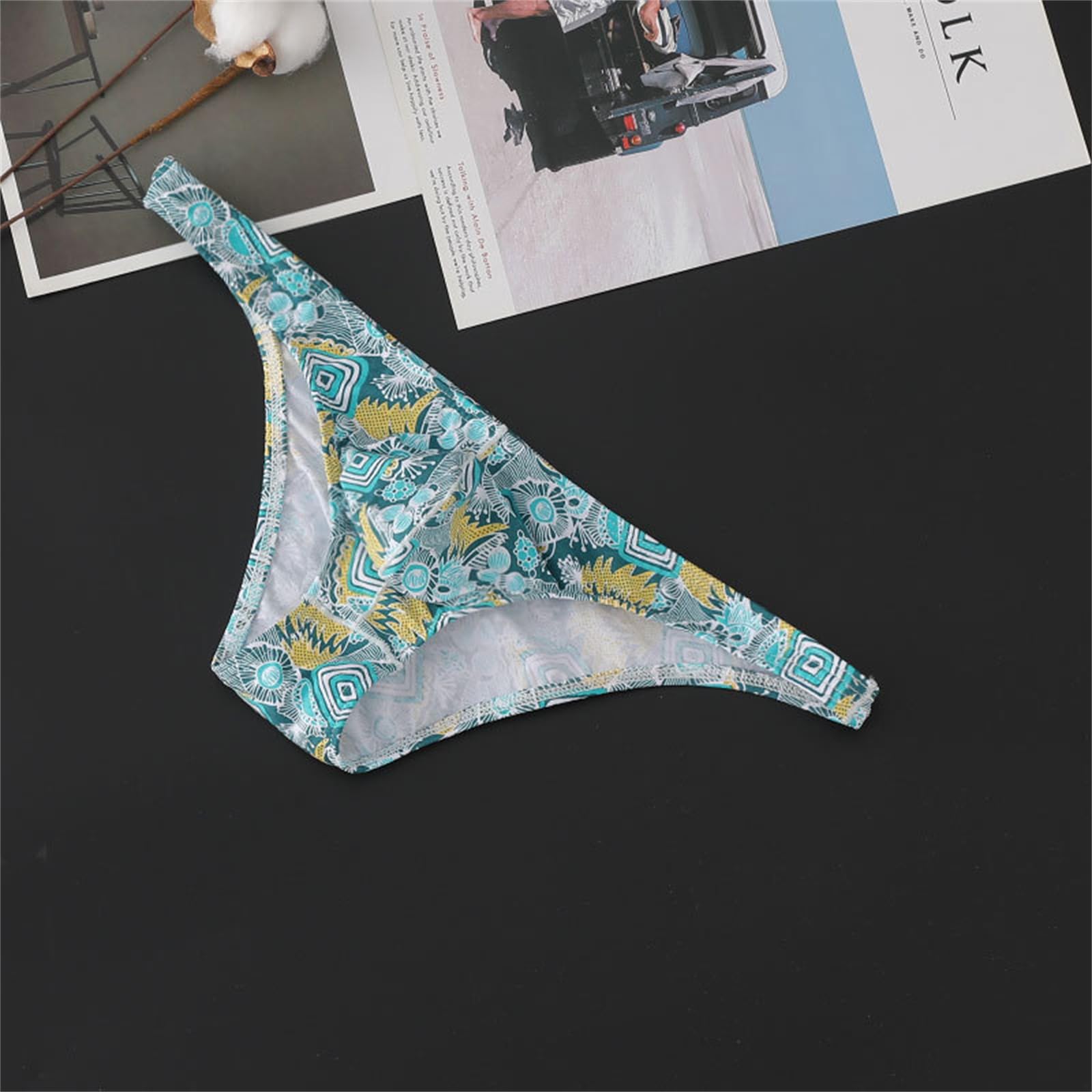 Slip Uomo 4-Pack Slip in Cotone da Uomo Traspirante Stampato A Vita Bassa Doppio Strato Slip Adulti
