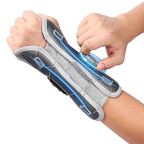 Muñequera ajustable para túnel carpiano, soporte nocturno 2023, mangas de soporte ambidiestro para muñeca con férula de metal, soporte de mano para