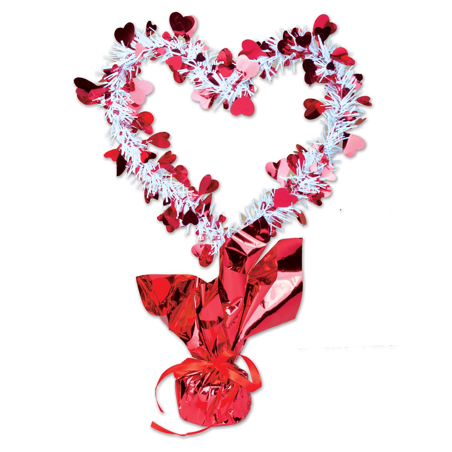 Heart Gleam 'N Shape Centerpiece (red & white) Party Accessory  (1 count) (1/Pkg)