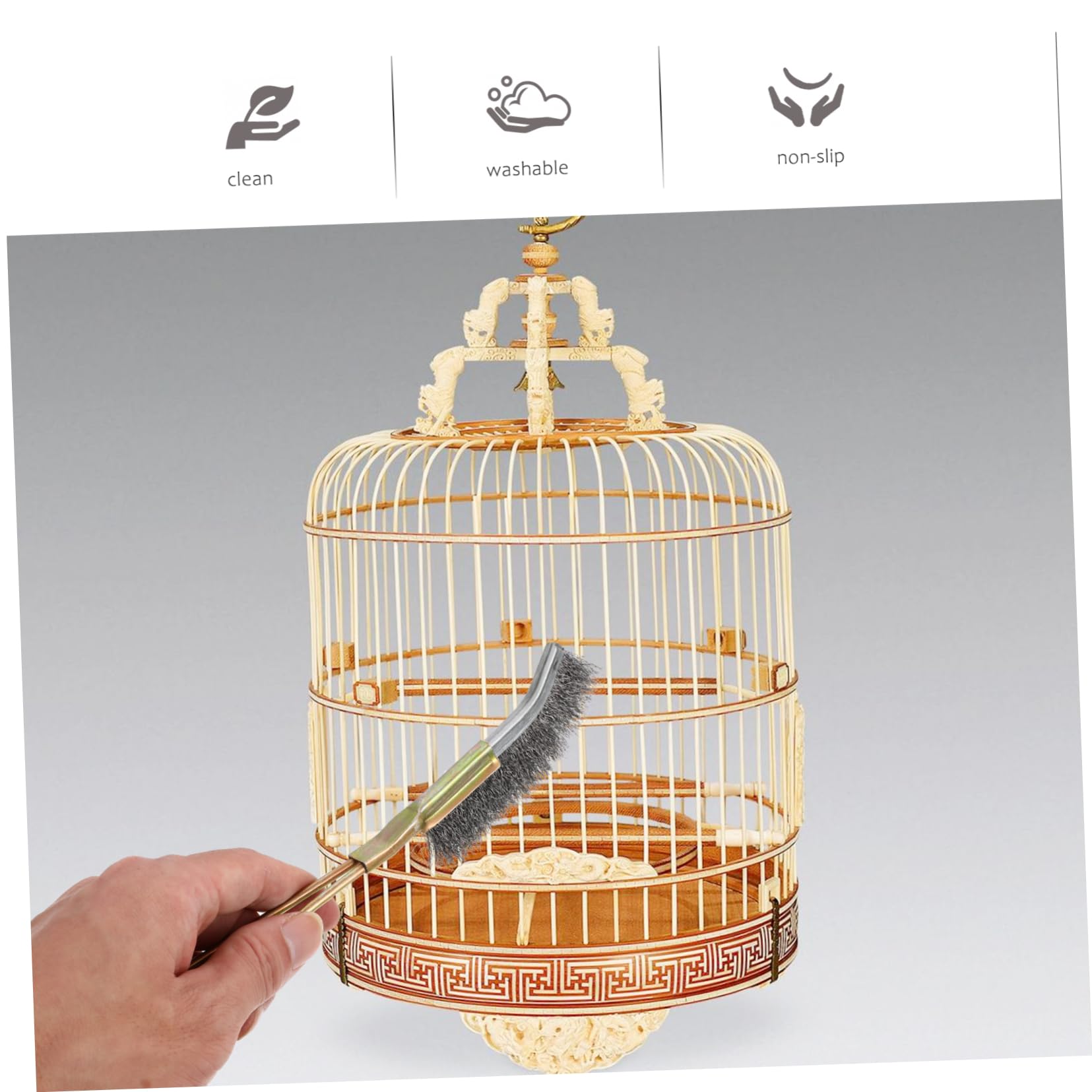 VANZACK 2 Pezzi Spazzola per Gabbia per Uccelli Gabbia per Uccelli Budgie Pulitore Gabbia per Animali Domestici Spazzola per Pulizia Spazzola per Pulizia del Pavimento Spazzola per