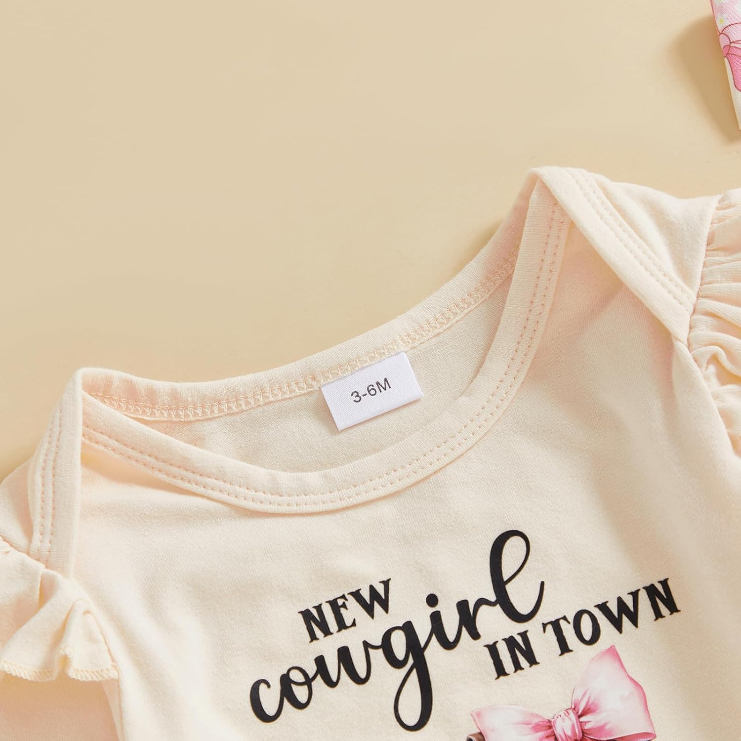 Western Toddler Girl Outfits Ruffle Set Funny Letter Cowgirl Boots Romper Pants Headband Farm Baby Clothes - Image 5