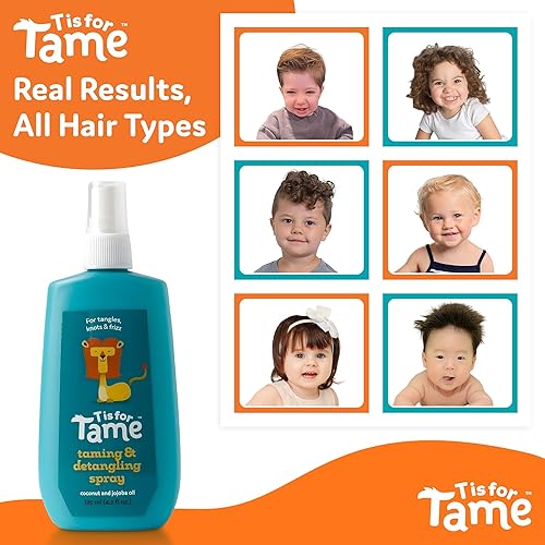 Miniatura 7 de T is for Tame Spray desenredante y cepillo desenredante para el cabello para niños, cepillo ideal para niños pequeños, spray suavizante para control