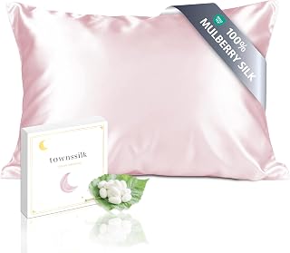 townssilk Seidenkissenbezug 40x80cm – 100% Maulbeerseide, 19mm, beidseitig Seide, Oeko-TEX Zertifiziert, Güteklasse 6A, mit Reißverschluss, 1 Stück,Rosepink