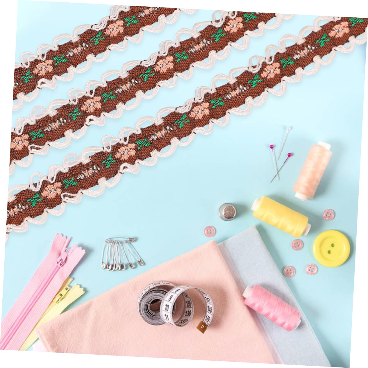 Operitacx 3piezas Cinta De Encaje Bordado Para Diseño Floral Material Duradero y Seguro Para Vestidos y Accesorios De Moda Yards