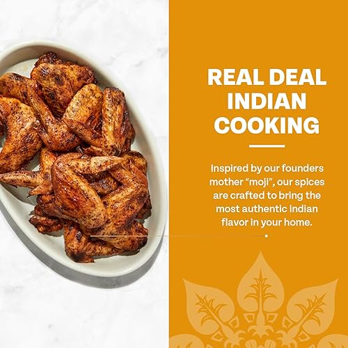 Vista 14 de Moji Masala Juego de especias indias – Paquete de 2 mezclas auténticas para pollo tandoori y coliflor Masala Cocina rápida, saludable, vegana