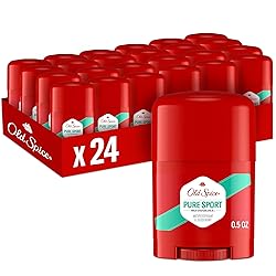 Old Spice Aluminum Free Antiperspirant Deodorant For Men, High Endurance, 24/7 Sweat Defense & Odor Protection, 24/7 Freshness & Lasting Scent, Pure Sport Scent, 0.5 oz (Pack of 24)
