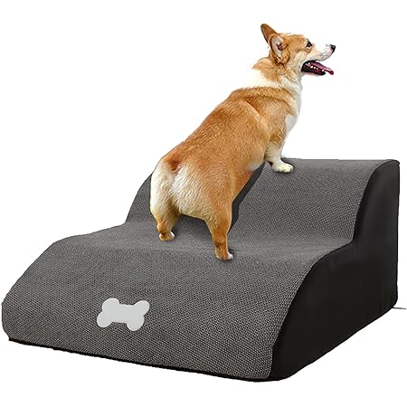 Amazon 22新式 犬の階段 ペット用品 ステップ 2段 3段 犬踏み台 小型犬 シニア犬 用ステップ 犬 ステップ 踏み台 ペット スロープ 階段 老犬介護用 高齢犬 怪我防止 滑り止め ドッグステップ スロープ 小型犬 猫用 グレー 2階 Amotong ステップ 通販