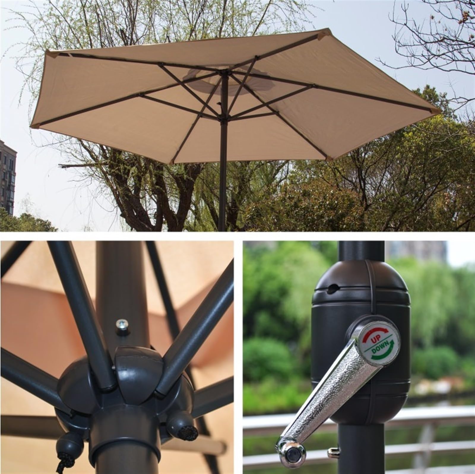 Ombrellone Ombrellone da Patio Esterno Ombrelloni per Tavolo Mercato Senza Base Esterno(Rot)