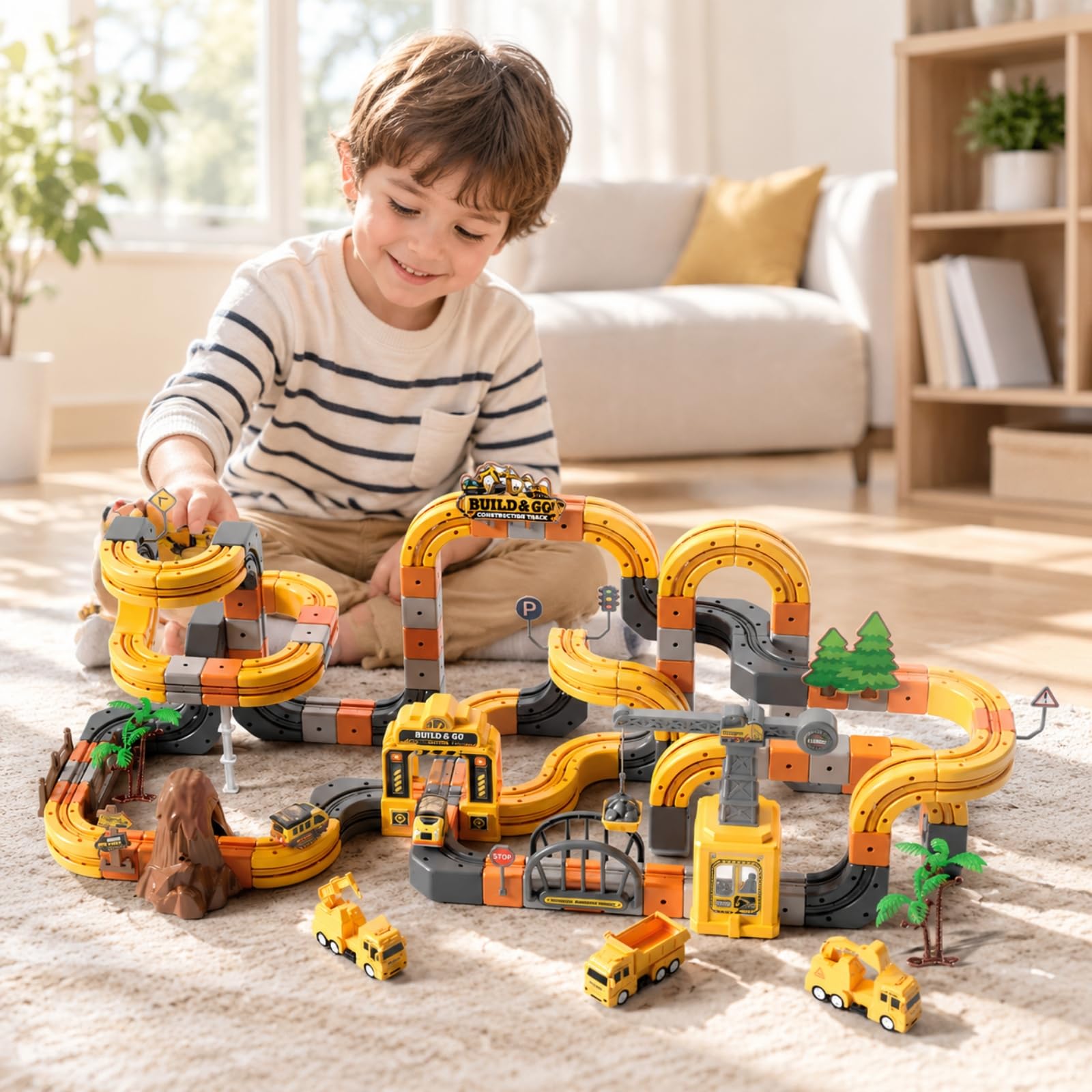 Colcolo Pista da Costruzione -da- con Trenino Motorizzato senza Schermo Giocattolo Assemblaggio Coeren Robusto per Area Giochi