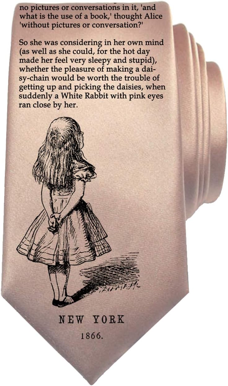 Alice in Wonderland Necktie, Book tie, Alice's Adventures in Wonderland by Lewis Carroll Necktie