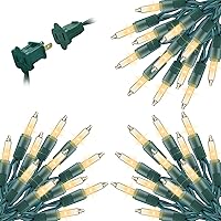 Vista 15 de Tira de luces transparentes de Navidad, 100 unidades, 25 pies, mini luces LED para interiores, tira de árbol de Navidad, cumpleaños, boda, fiesta