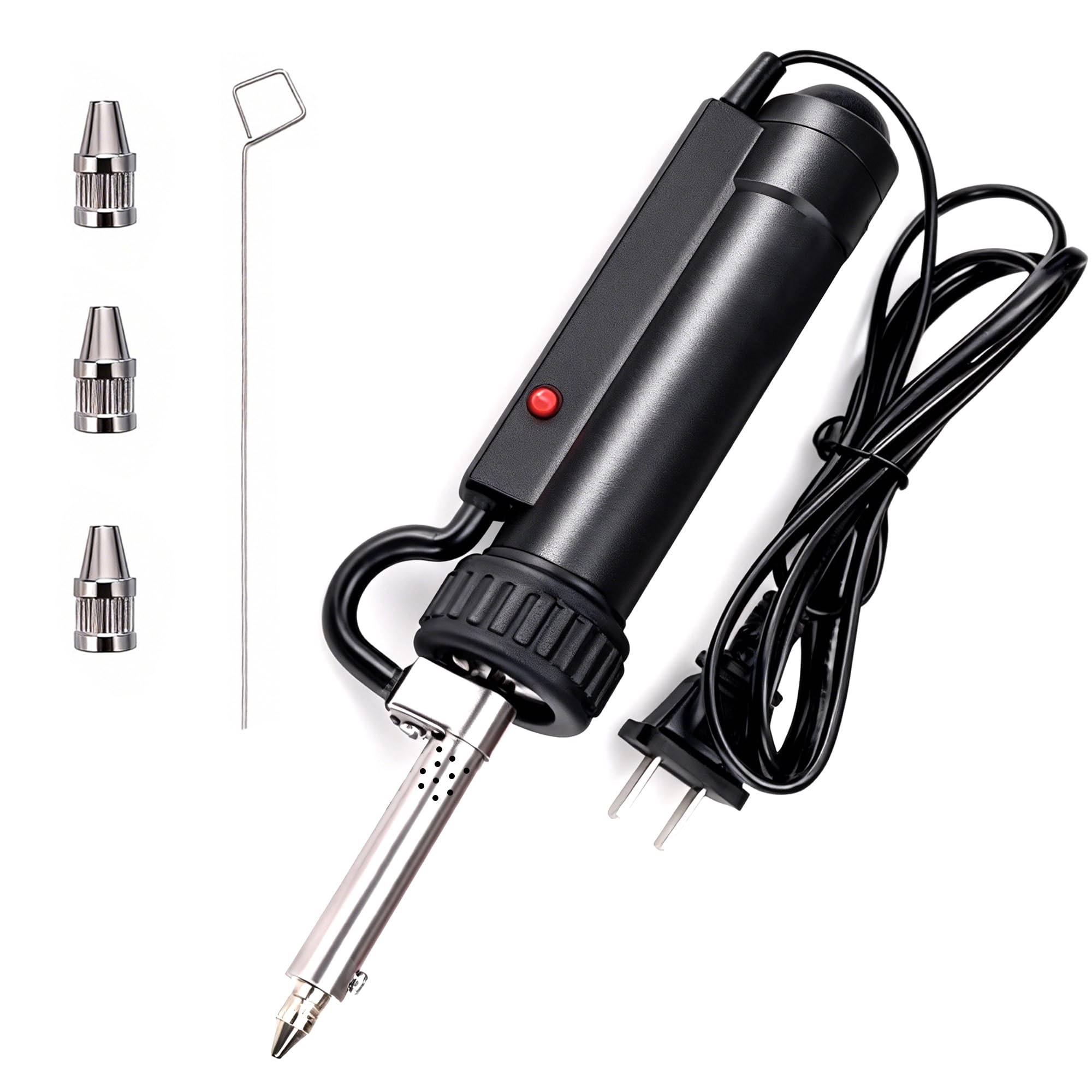 Electric Solder Sucker Vacuum,Automatic Desoldering Gun,Portable Desoldering Iron Tool AC 110V 30W with 3 Soldering Suction Tips,Electric Desoldering Pump Repair Solder Removal Tool (Size:US Plug)