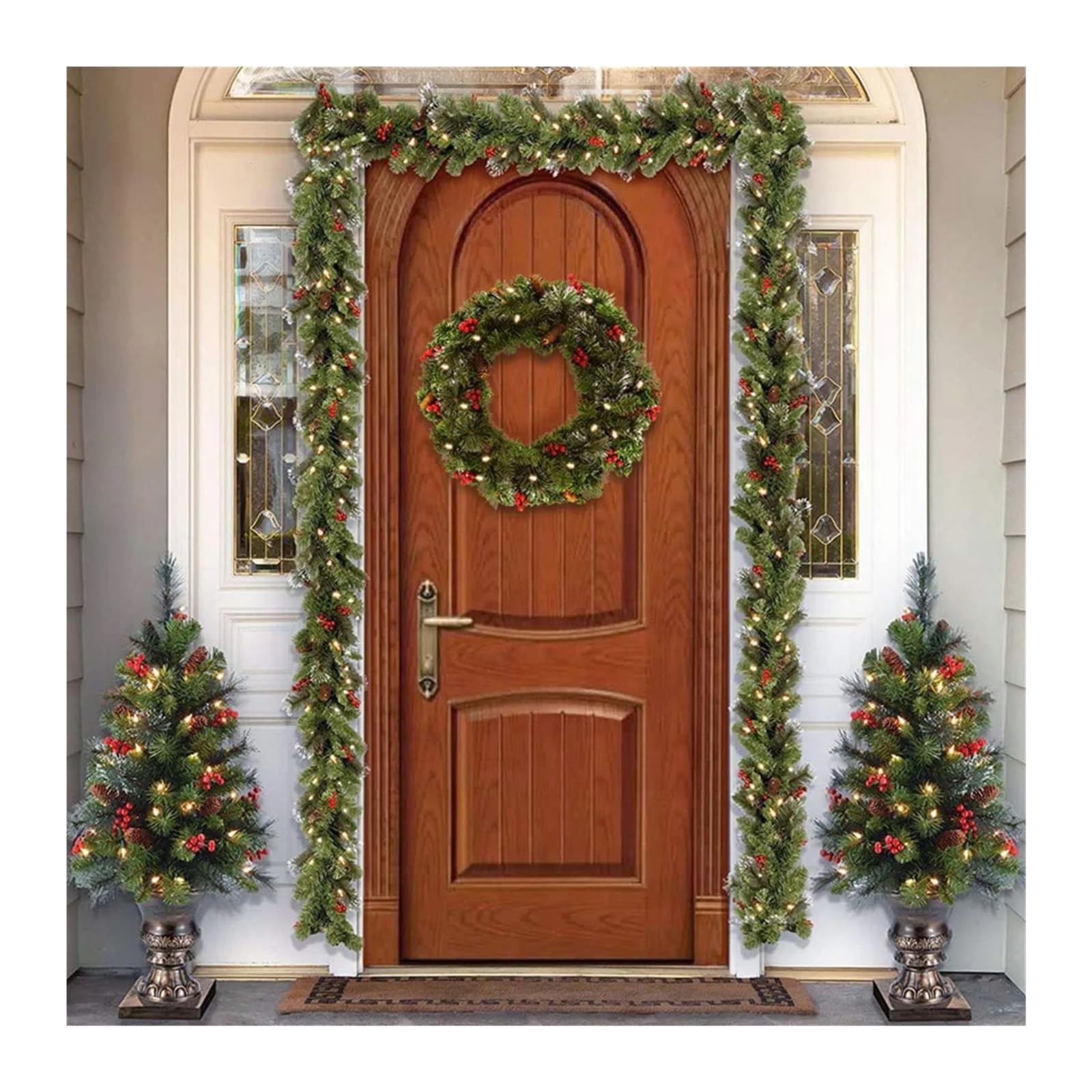 Weihnachtliche Rattangirlande als stimmungsvolle Dekoration for Kamin und Kaminsims für Haushalt(2.7m)